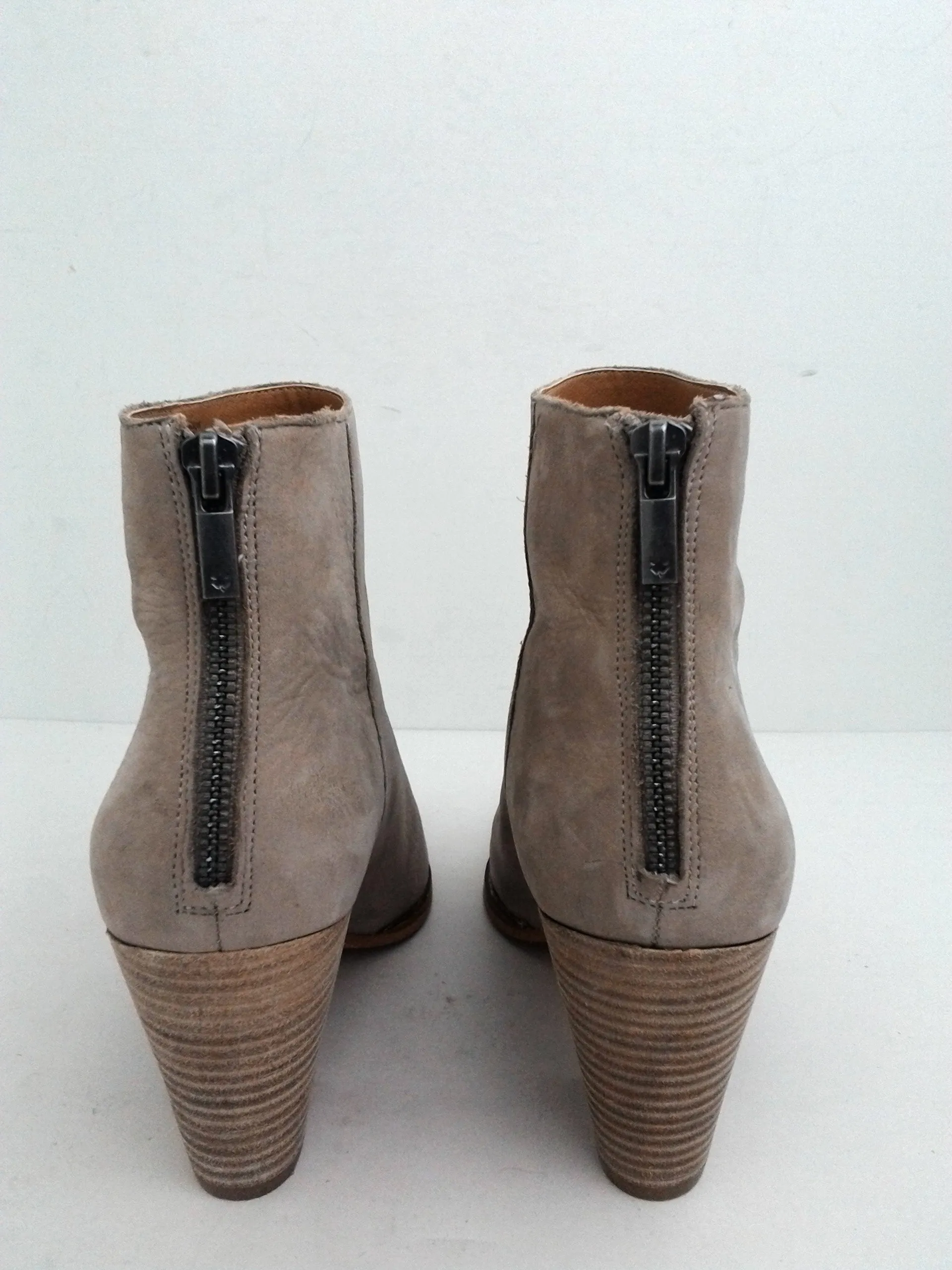 Lucky Brand Women's Adalan Gray Leather Upper Booties Size 9.5 M