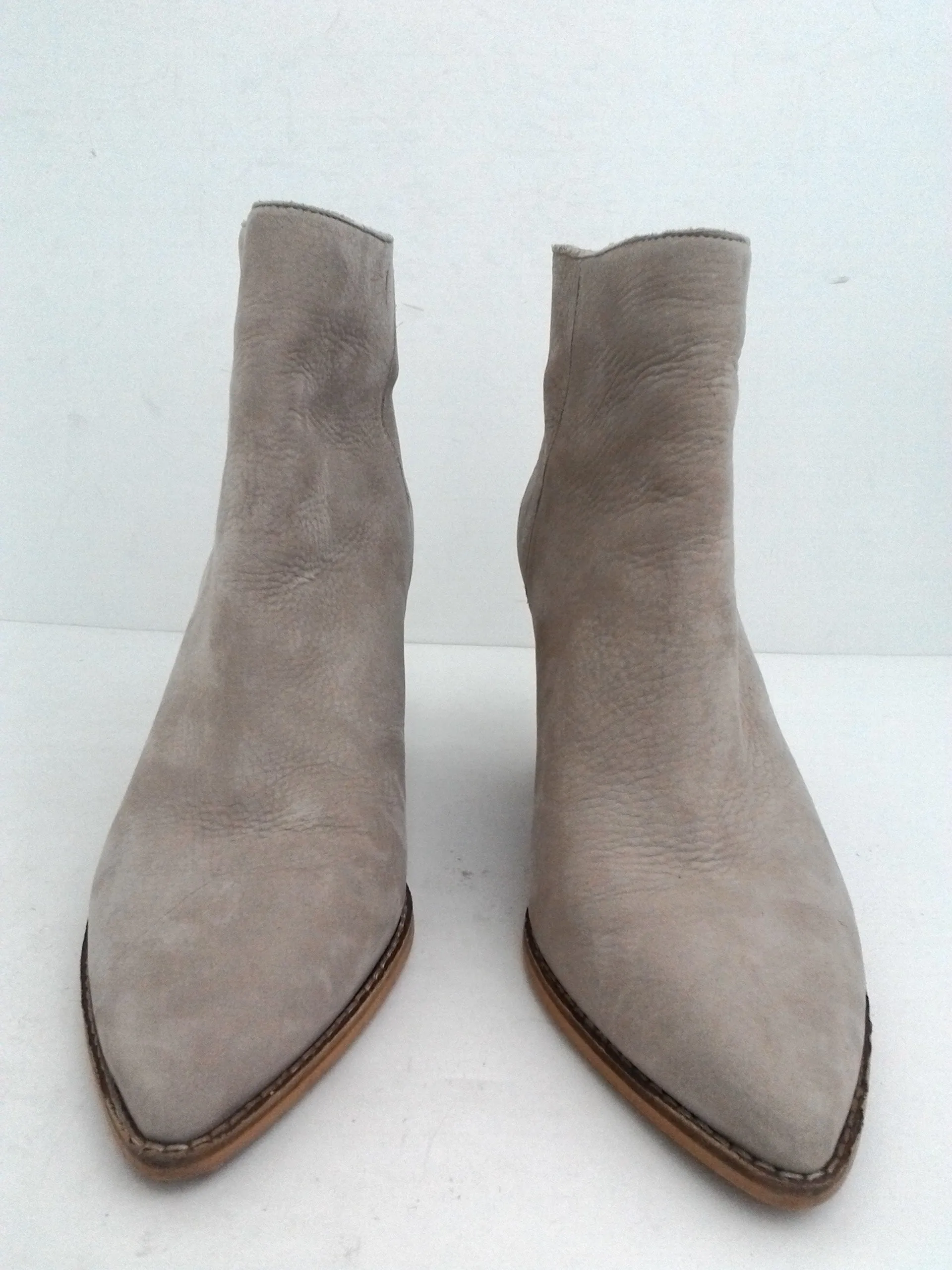 Lucky Brand Women's Adalan Gray Leather Upper Booties Size 9.5 M