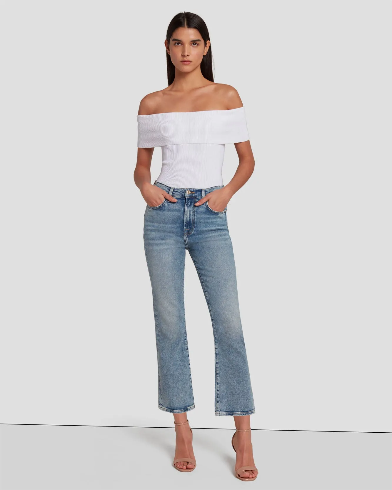 Luxe Vintage High Waist Slim Kick in Self Made