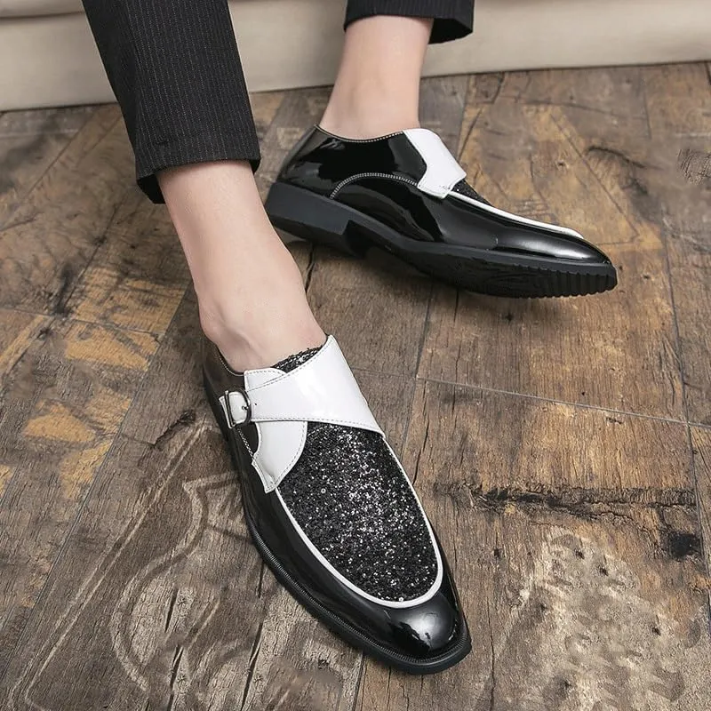 Luxury Business Formal Leather Shoes Men's Casual Suit Wedding Oxford Shoes Slip On Pointed Toe Bright Upper Loafers Shoes Shiny Shoes for Men