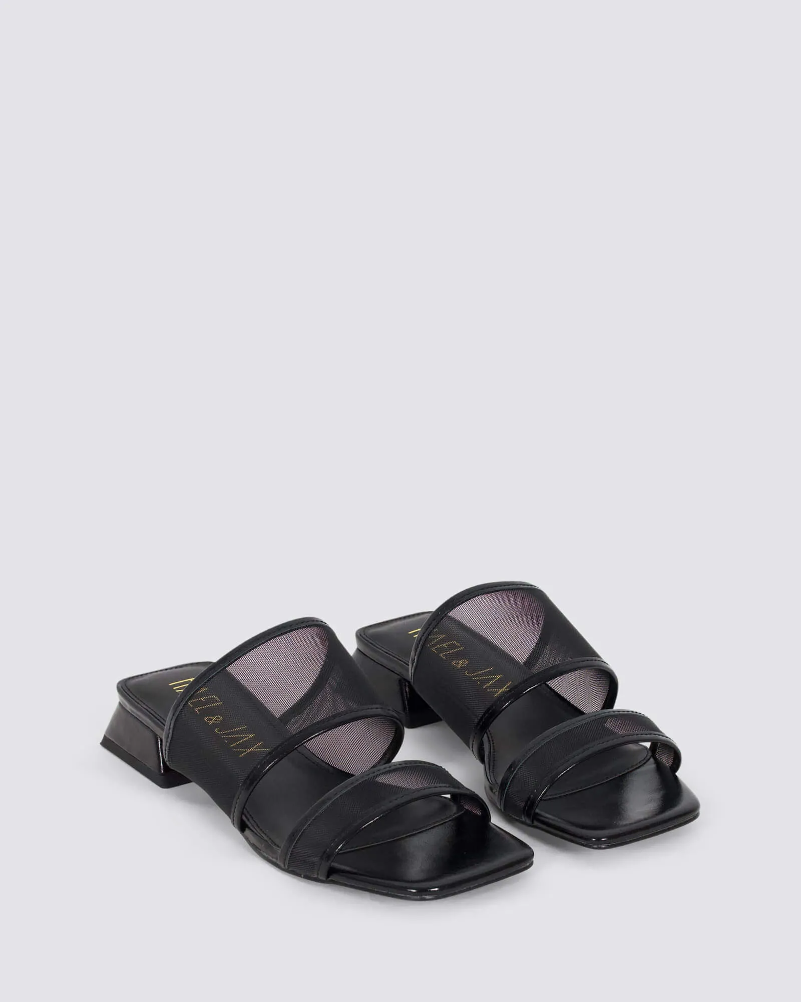 MAI TAI FLAT MULES BLACK LEATHER