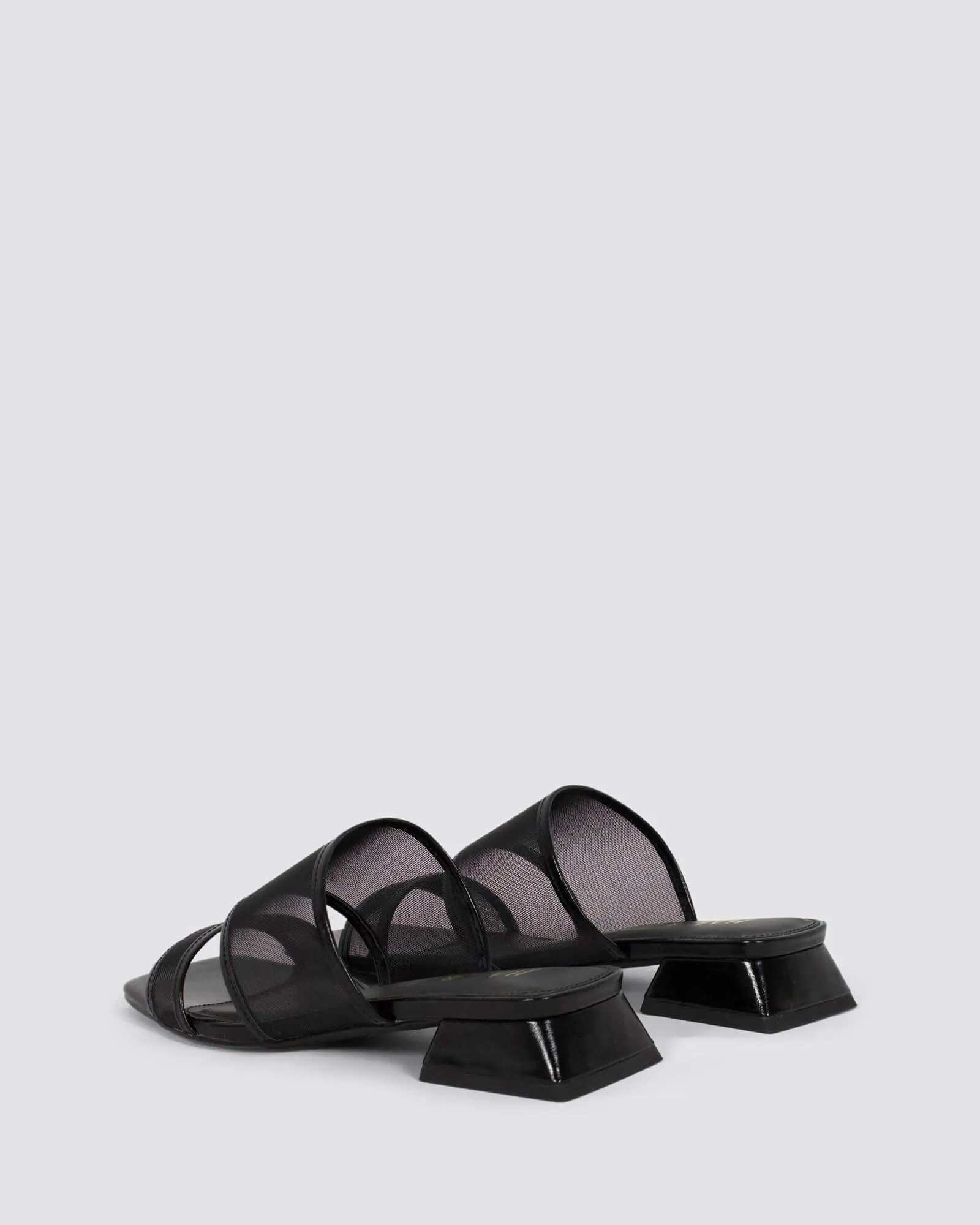 MAI TAI FLAT MULES BLACK LEATHER