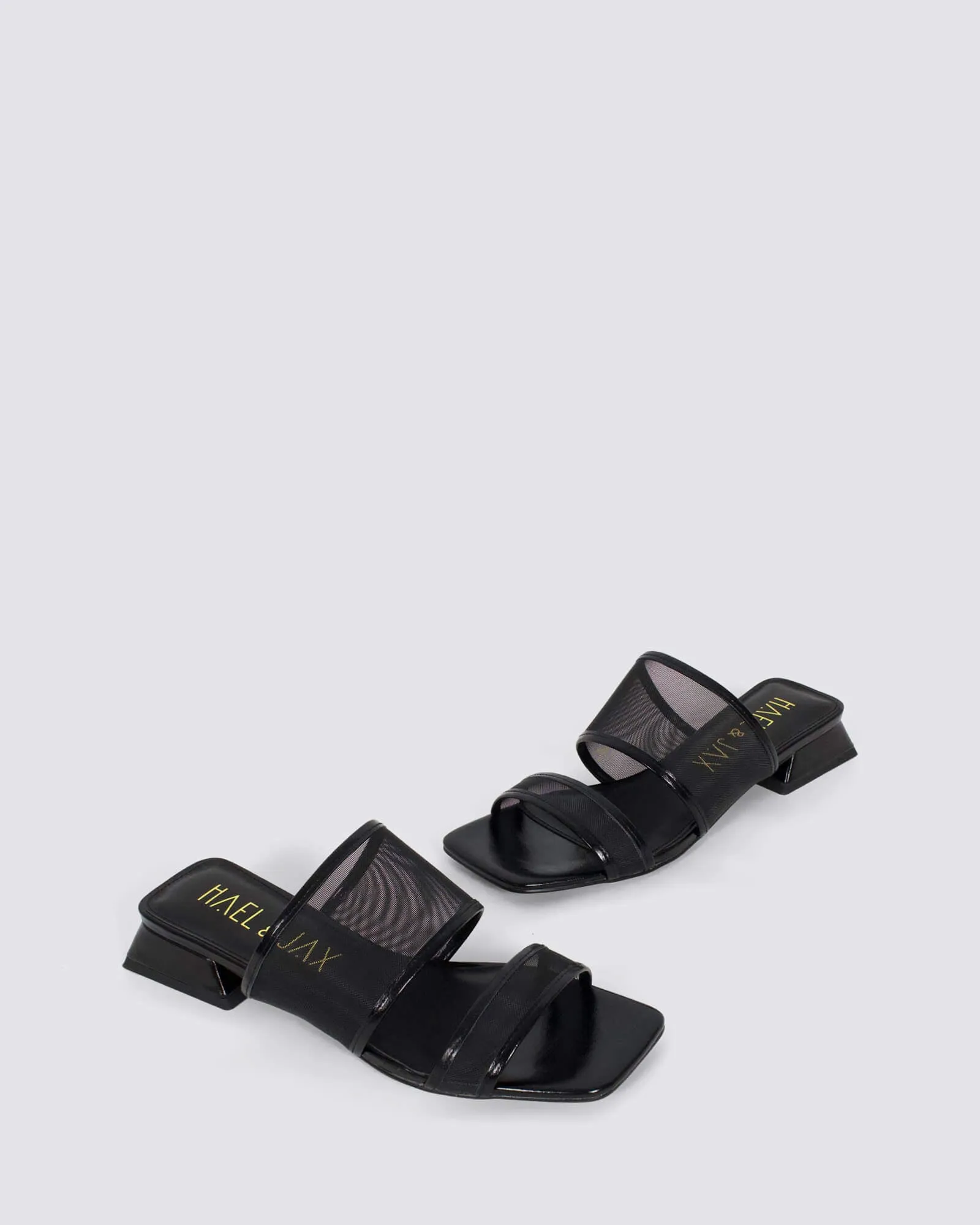 MAI TAI FLAT MULES BLACK LEATHER