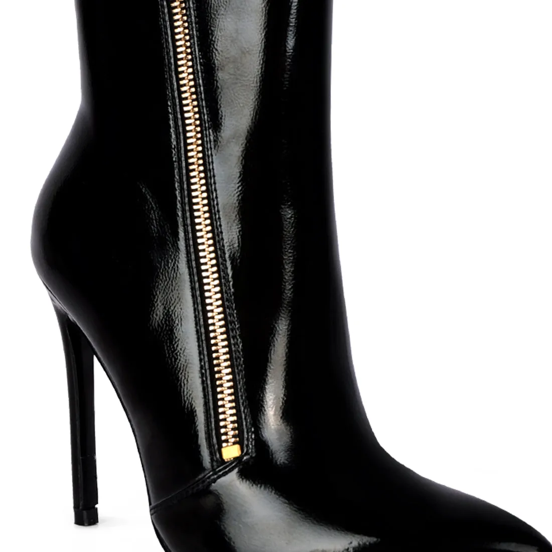 Mania Patent Pu High Heeled Ankle Boot