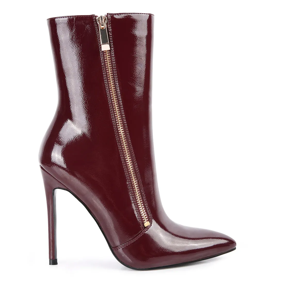 Mania Patent Pu High Heeled Ankle Boot