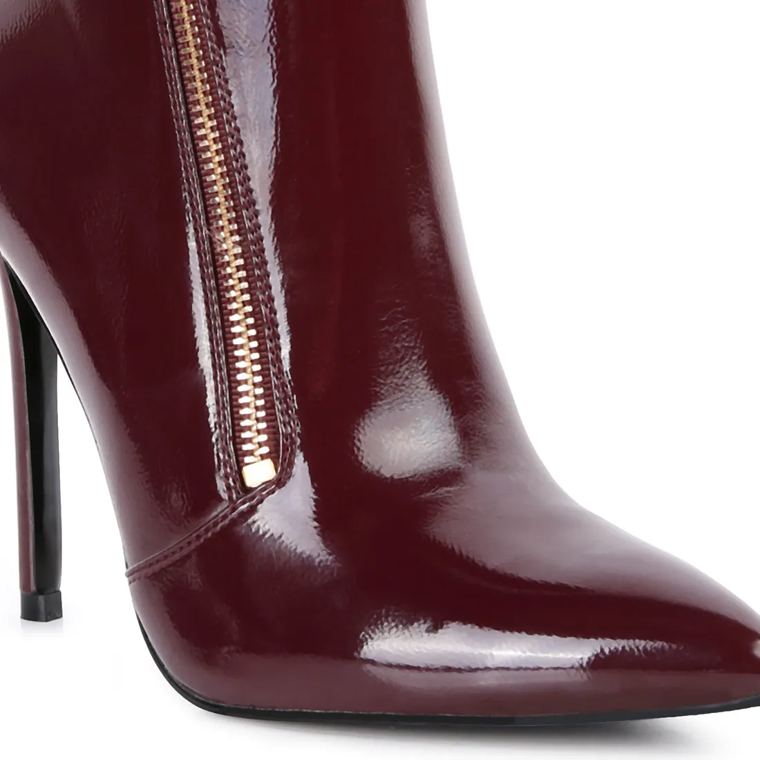 Mania Patent Pu High Heeled Ankle Boot