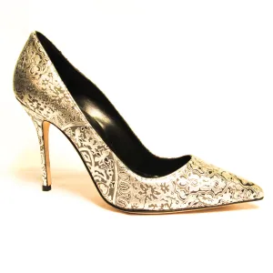 Manolo Blahnik Women's Printed Metallic Pointed Toe BB Pump