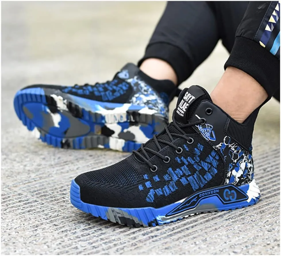 Men & Women Lightweight Breathable Safety Shoes,Lightweight Safety Shoes Slip Resistant Work Sneaker Breathable Puncture Proof Shoes,