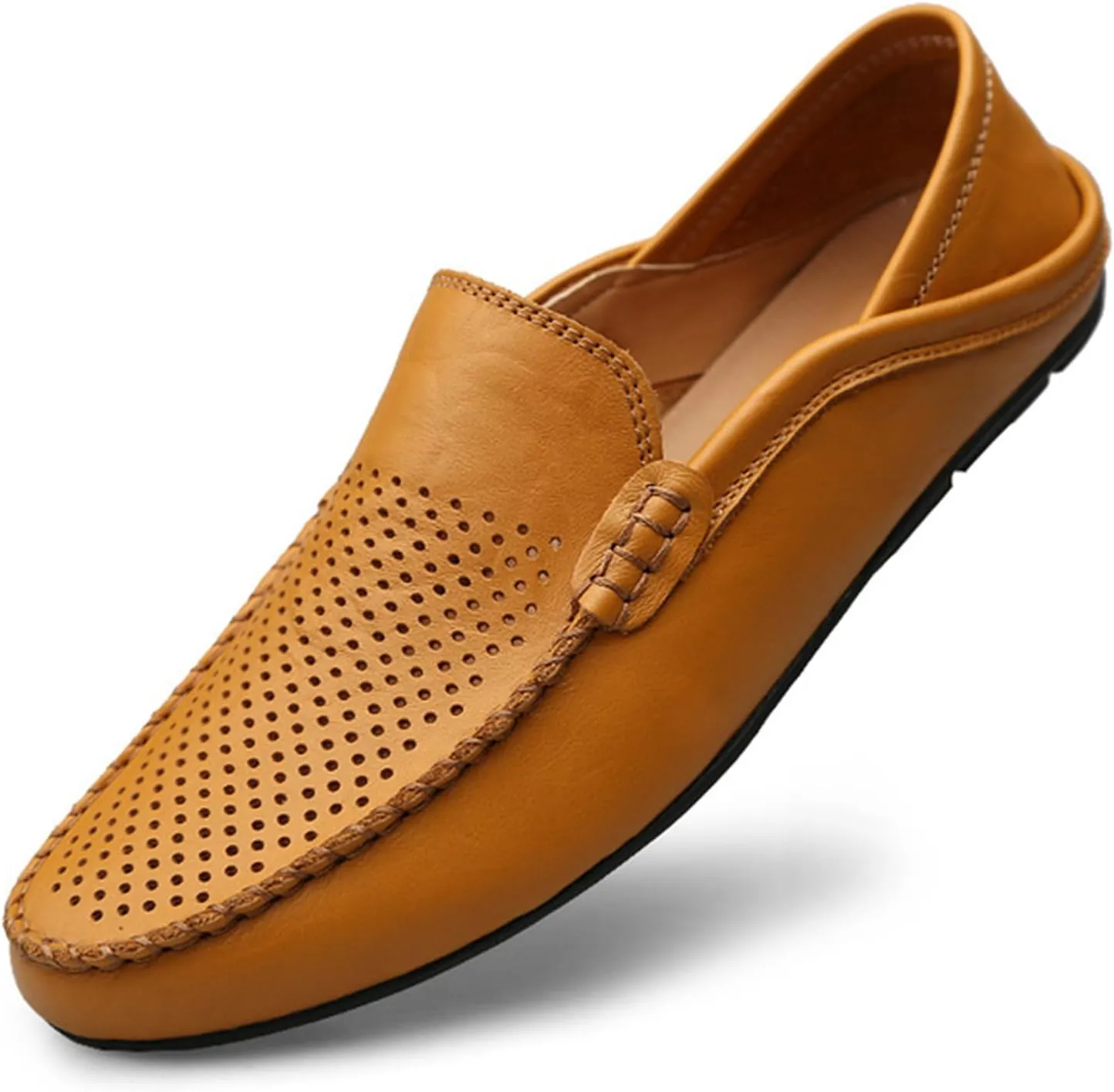 Men Leather Shoes Summer Driving Shoes Casual Formal Mens Loafers Breathable Slip on Male Boat Shoes