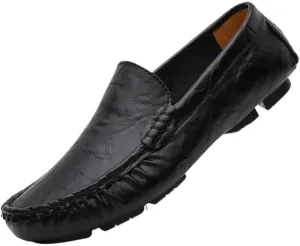 Men Loafers Shoes Pu Leather Comfor Fashion Round Toe Solid Color Non Slip Rubber Sole Low Top Slip On