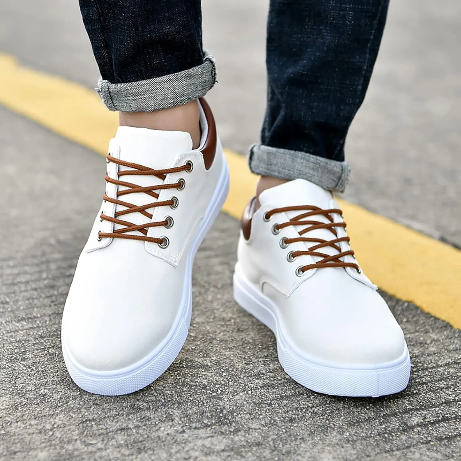 Men Low Top Canvas Walking Shoes Lace Up Fashion Casual Boats and Shoes