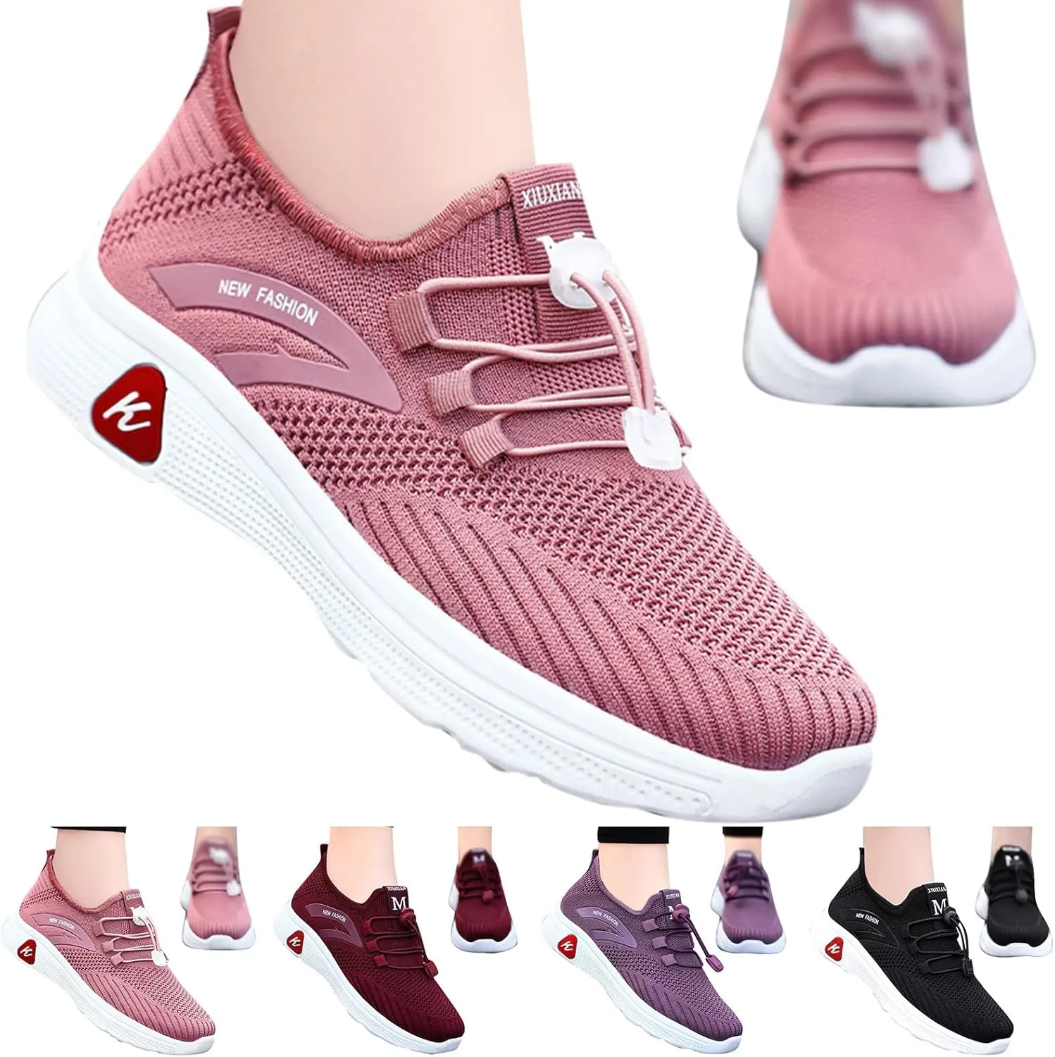 Men Orthopedic Sneakers with Arch Support Lace Up Lightweight Walking Shoes Mesh Wide Width Breathable Casual Sneaker