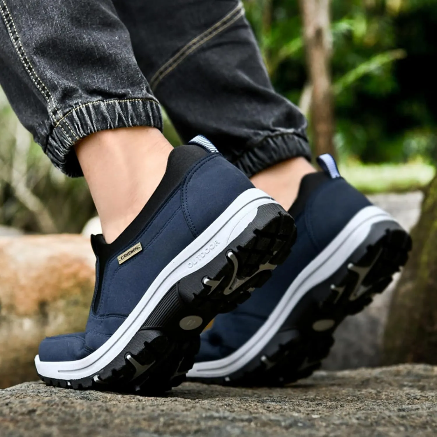 Men's Arch Support Orthopedic Sneakers Lightweight Non Slip Soft Sole Comfortable Walking Boat Shoes,Slip-on Mesh Breathable Orthowalkway Sneakers for Running,Jogging