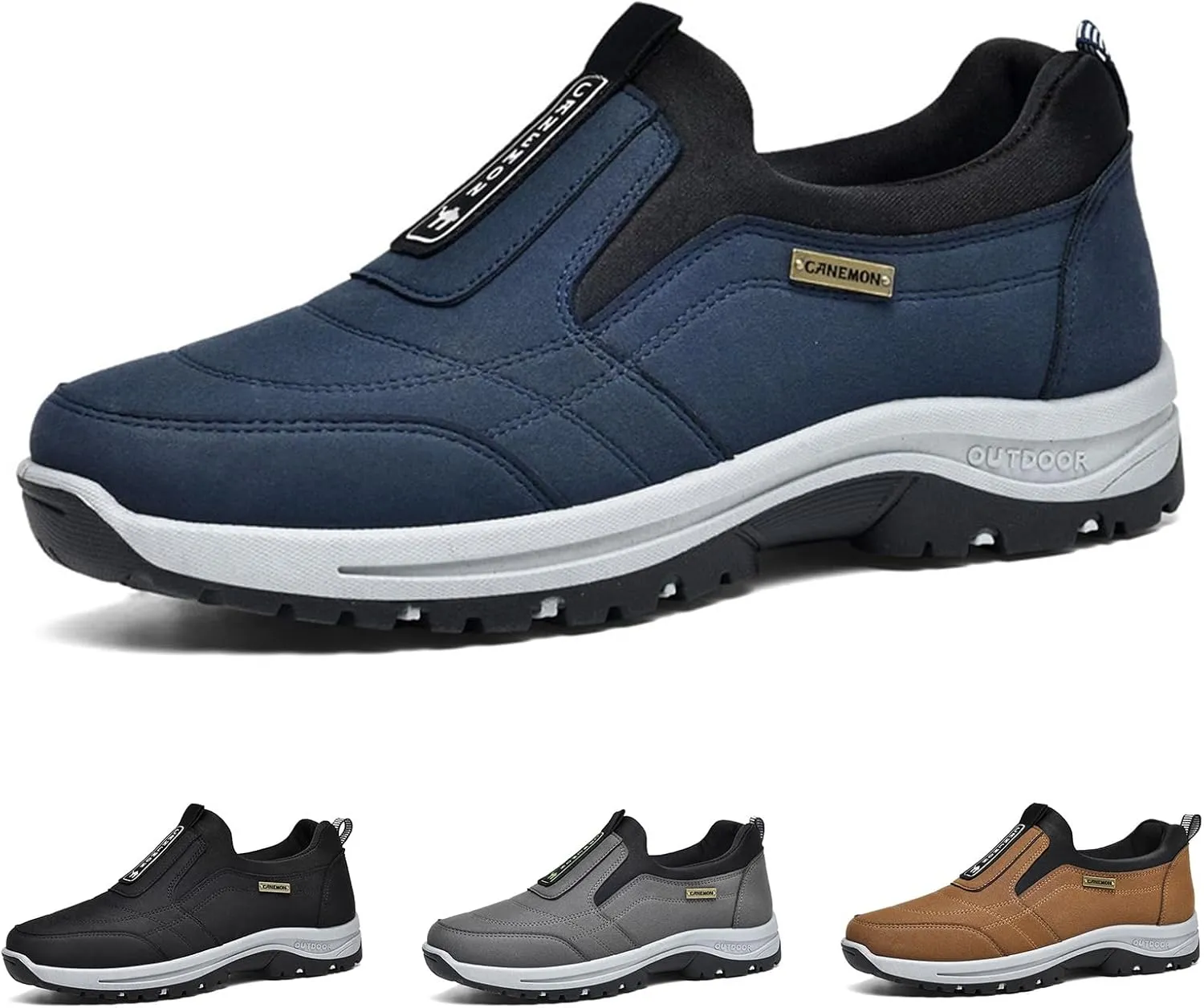 Men's Arch Support Orthopedic Sneakers Lightweight Non Slip Soft Sole Comfortable Walking Boat Shoes,Slip-on Mesh Breathable Orthowalkway Sneakers for Running,Jogging