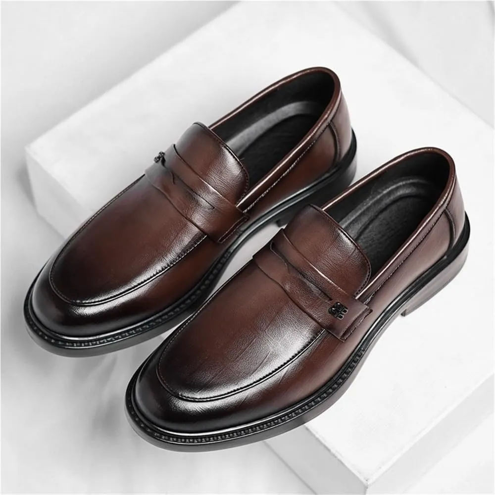 Men's Autumn Casual Dress Shoes Soft Sole Breathable Business Slip On Loafers Comfortable Stylish Formal Leather Shoes