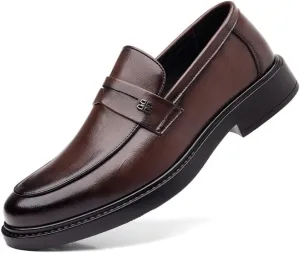 Men's Autumn Casual Dress Shoes Soft Sole Breathable Business Slip On Loafers Comfortable Stylish Formal Leather Shoes