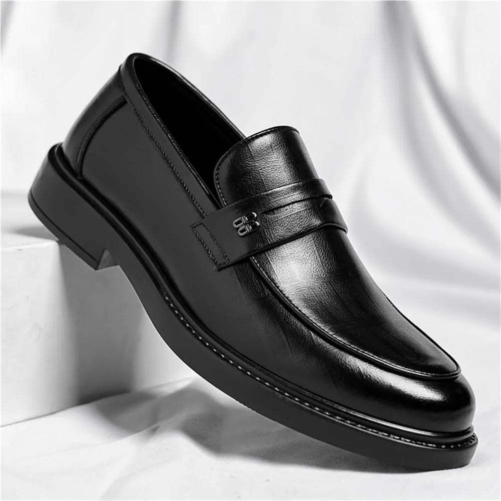 Men's Autumn Casual Dress Shoes Soft Sole Breathable Business Slip On Loafers Comfortable Stylish Formal Leather Shoes