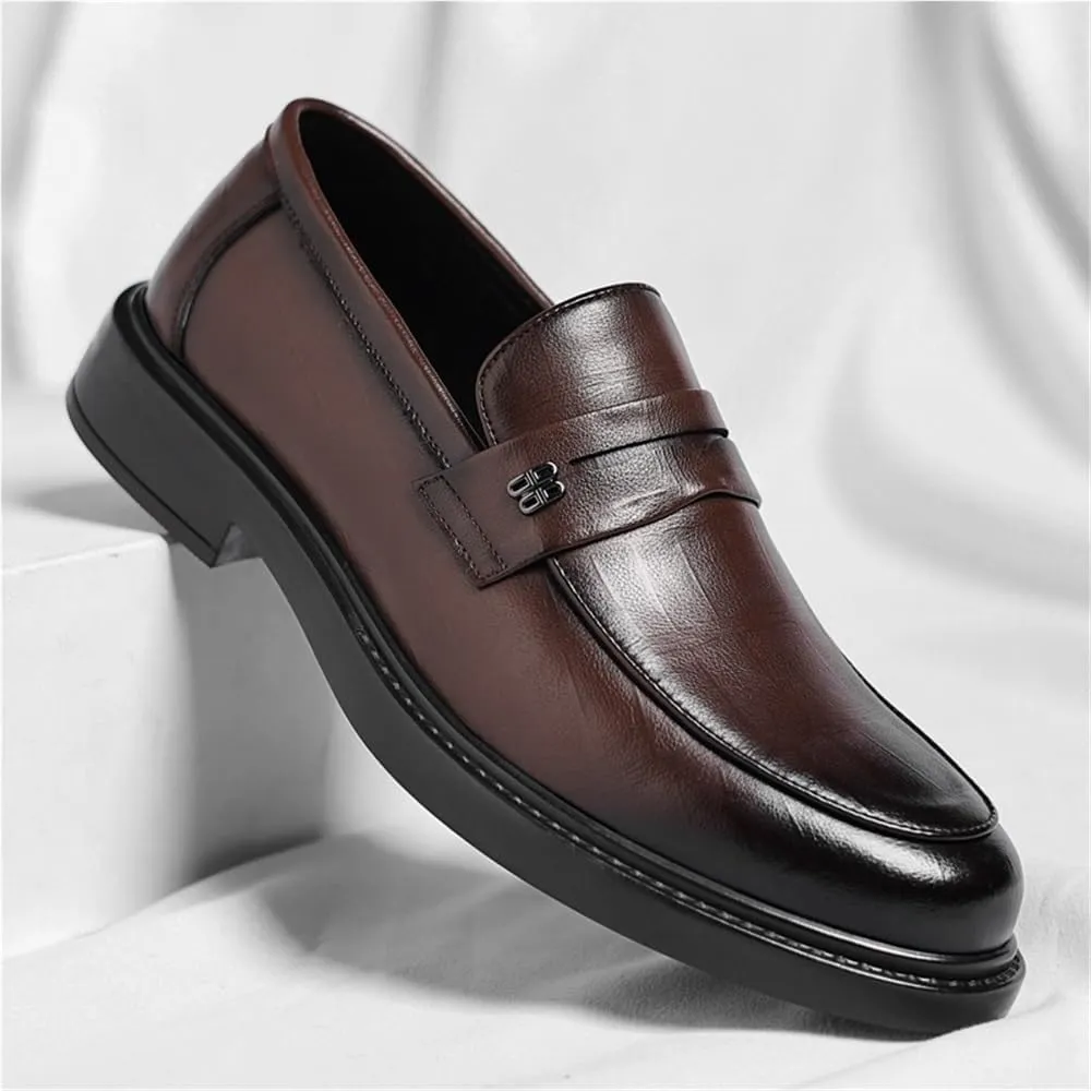 Men's Autumn Casual Dress Shoes Soft Sole Breathable Business Slip On Loafers Comfortable Stylish Formal Leather Shoes