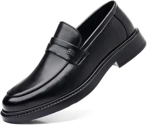 Men's Autumn Casual Dress Shoes Soft Sole Breathable Business Slip On Loafers Comfortable Stylish Formal Leather Shoes