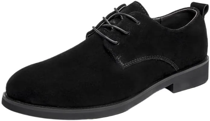 Men's Birthday Gifts, Black Men's Casual Loafers, Driving Moccasins, Comfortable Business Formal Leather Shoes, Lace-Up Suede Dress Shoes