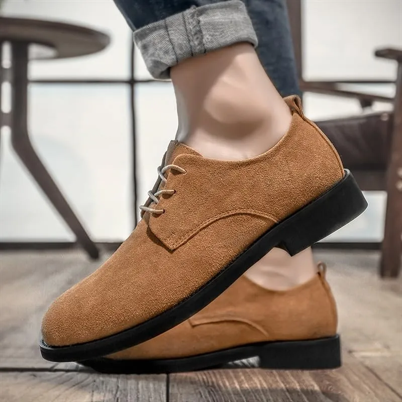 Men's Birthday Gifts, Black Men's Casual Loafers, Driving Moccasins, Comfortable Business Formal Leather Shoes, Lace-Up Suede Dress Shoes