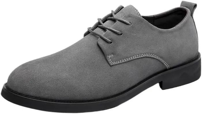 Men's Birthday Gifts, Black Men's Casual Loafers, Driving Moccasins, Comfortable Business Formal Leather Shoes, Lace-Up Suede Dress Shoes