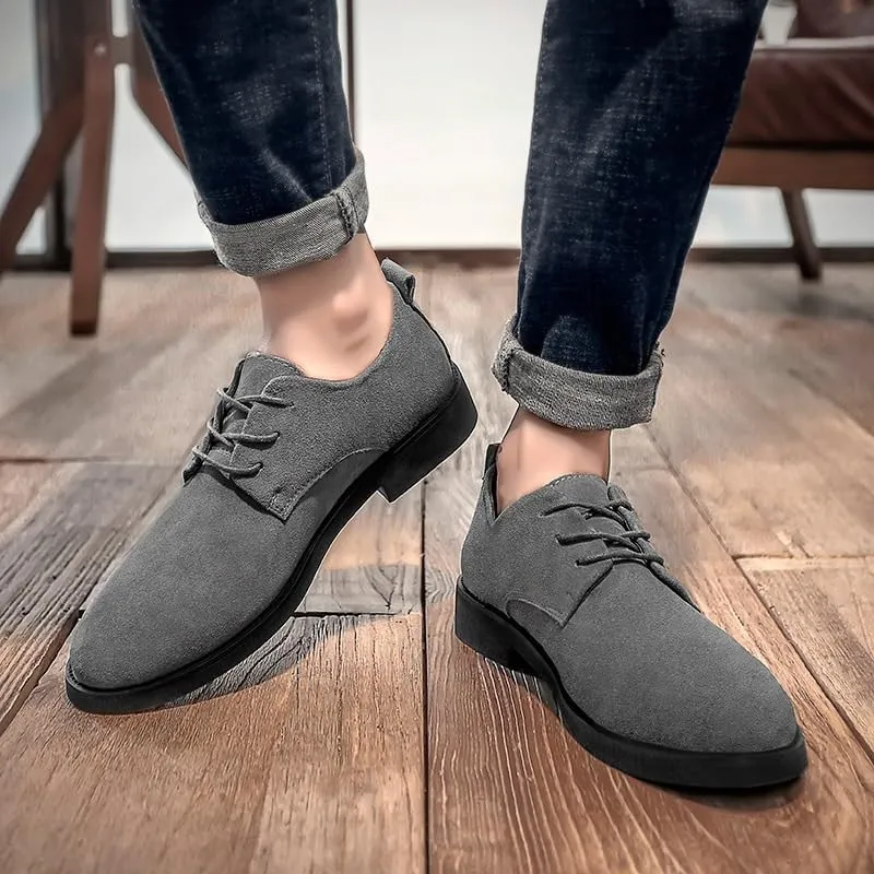 Men's Birthday Gifts, Black Men's Casual Loafers, Driving Moccasins, Comfortable Business Formal Leather Shoes, Lace-Up Suede Dress Shoes