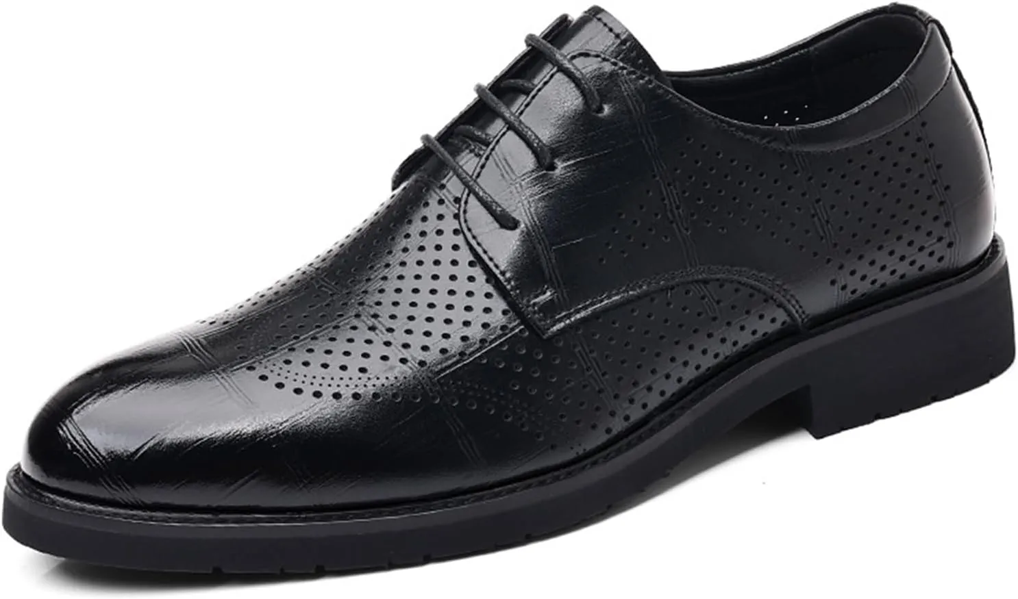 Mens Breathable PU Dress Shoes Fashion Style Men's Breathable Comfortable Business Lace Up Leather Slip Shoe Classic Modern Formal Leather Shoes Casual Loafers
