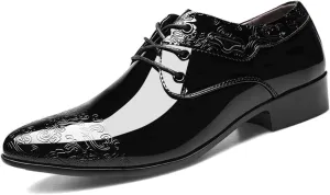 Men's Brogues Classic Patent Leather Dress Shoes Modern Formal Derbys Business Shoes Lace-ups Oxford Shoes