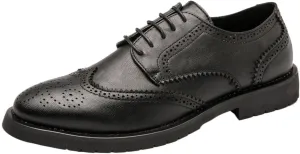 Men's Brogues Dress Shoes, Handmade Brogues Style Paty Leather Wedding Shoes Men Flats Leather Oxfords Formal Shoes Loafers Party Flats