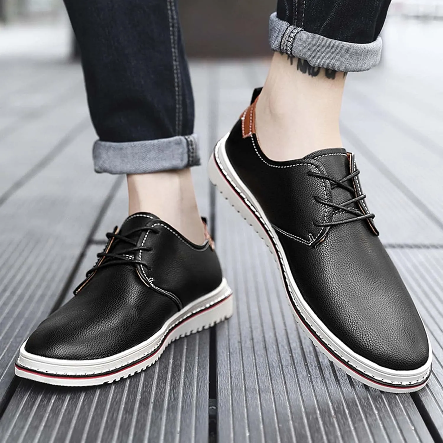 Mens Business Casual Shoes Lace up Leather Dress Oxfords Office Comfort Loafers