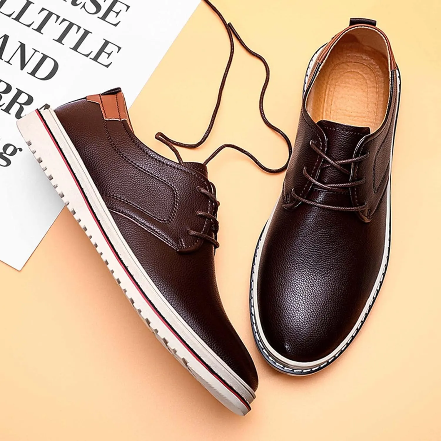Mens Business Casual Shoes Lace up Leather Dress Oxfords Office Comfort Loafers