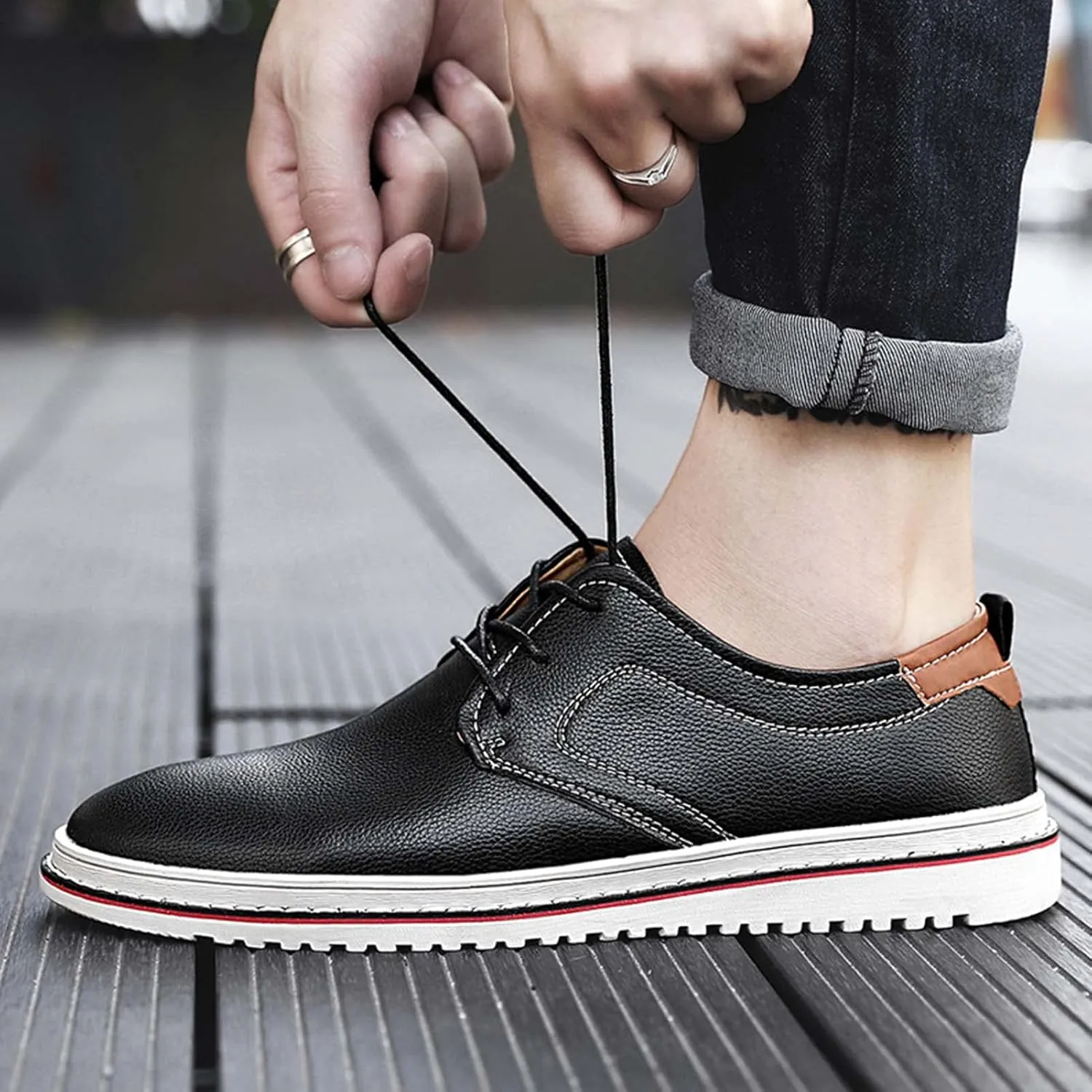 Mens Business Casual Shoes Lace up Leather Dress Oxfords Office Comfort Loafers