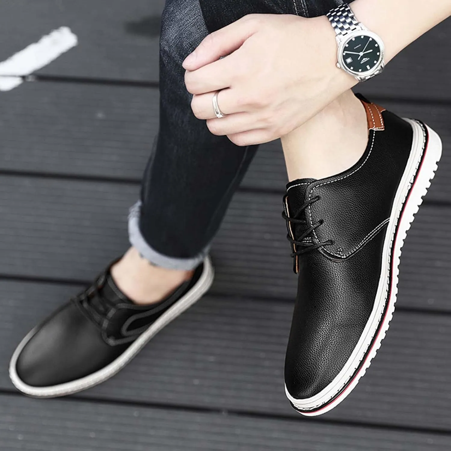 Mens Business Casual Shoes Lace up Leather Dress Oxfords Office Comfort Loafers