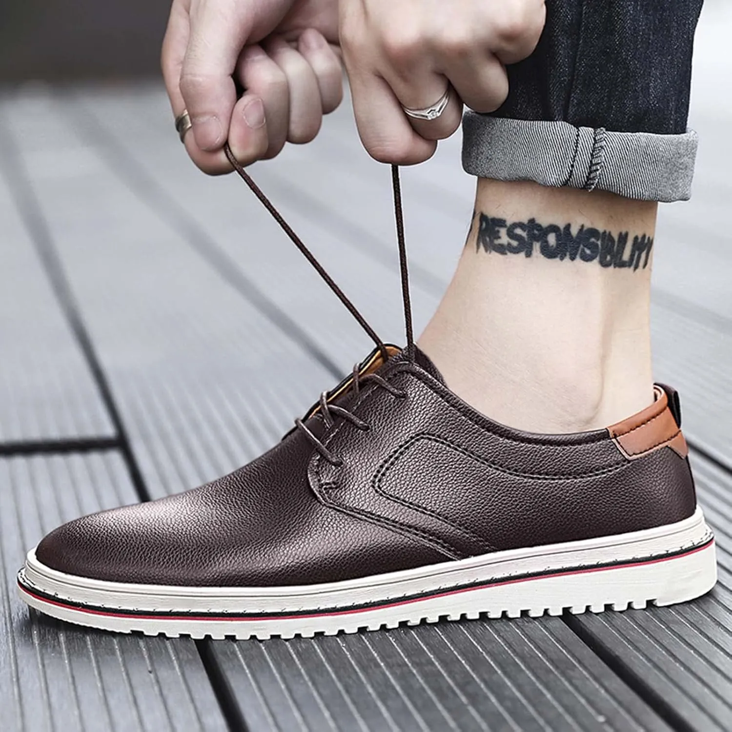 Mens Business Casual Shoes Lace up Leather Dress Oxfords Office Comfort Loafers
