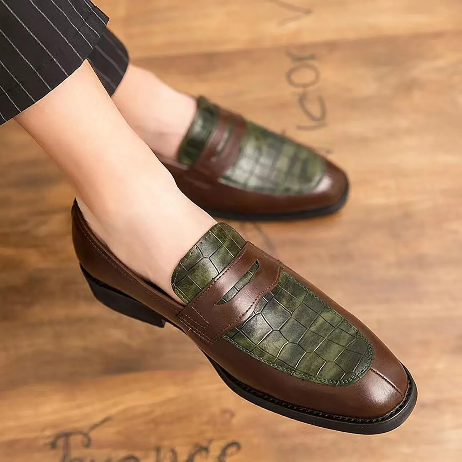 Men's Business Lace Up Casual Leather Shoes Fashion Breathable Comfortable Casual Solid Color Dress Shoes