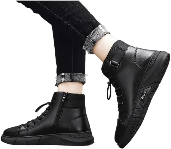 Mens Casual Formal Leather Boots Business Sneakers. Mens Comfortable Lining Formal Leather Shoes