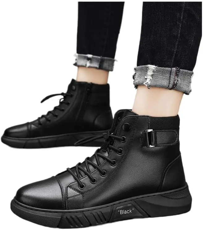 Mens Casual Formal Leather Boots Business Sneakers. Mens Comfortable Lining Formal Leather Shoes