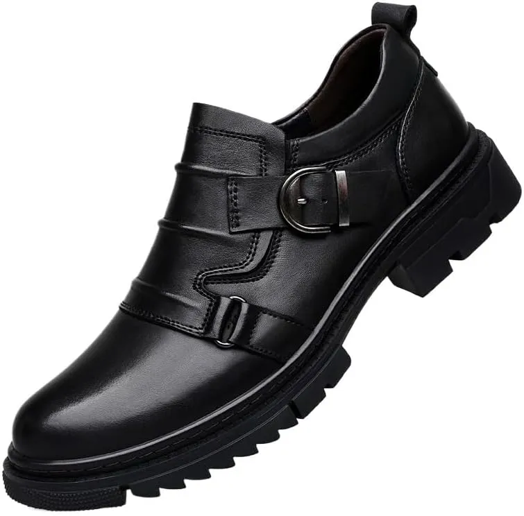 Men's Casual Genuine Leather Lace Up Flats Hand-Sewed Walking Driving Loafers Shoes Formal Leather Shoes for Weddings Business Office Prom