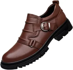 Men's Casual Genuine Leather Lace Up Flats Hand-Sewed Walking Driving Loafers Shoes Formal Leather Shoes for Weddings Business Office Prom