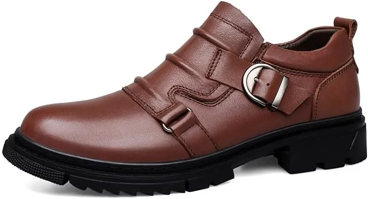 Men's Casual Genuine Leather Lace Up Flats Hand-Sewed Walking Driving Loafers Shoes Formal Leather Shoes for Weddings Business Office Prom