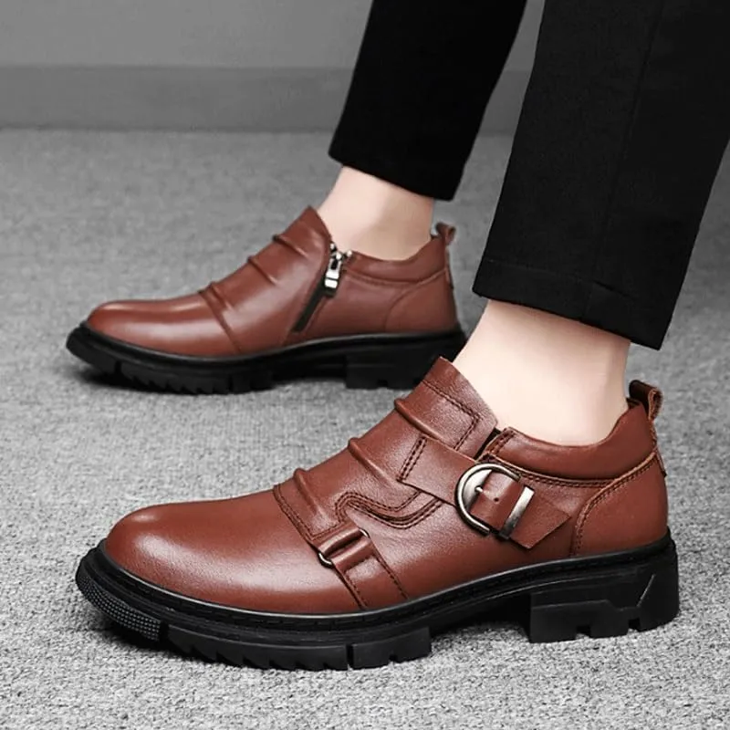 Men's Casual Genuine Leather Lace Up Flats Hand-Sewed Walking Driving Loafers Shoes Formal Leather Shoes for Weddings Business Office Prom