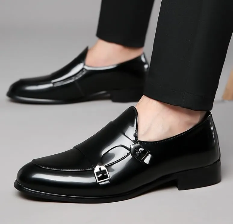 Men's Casual Retro Wedding Oxford Shoes - Slip On Pointed Toe Derbys for Formal Business & Special Occasions