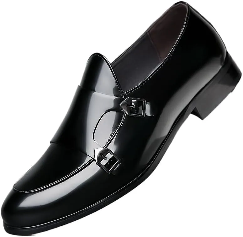 Men's Casual Retro Wedding Oxford Shoes - Slip On Pointed Toe Derbys for Formal Business & Special Occasions