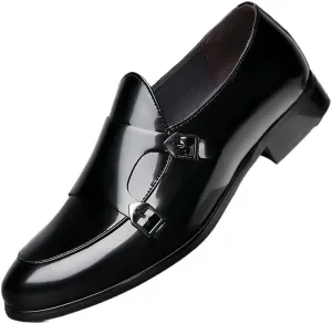 Men's Casual Retro Wedding Oxford Shoes - Slip On Pointed Toe Derbys for Formal Business & Special Occasions