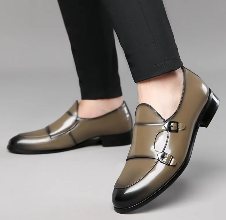 Men's Casual Retro Wedding Oxford Shoes - Slip On Pointed Toe Derbys for Formal Business & Special Occasions