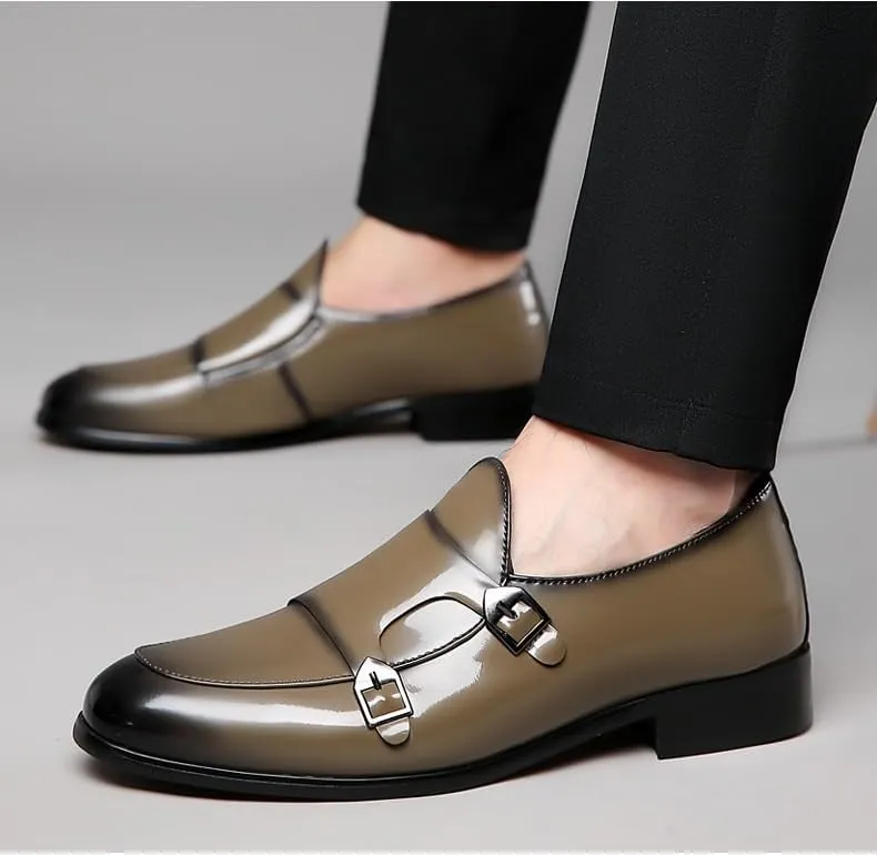 Men's Casual Retro Wedding Oxford Shoes - Slip On Pointed Toe Derbys for Formal Business & Special Occasions