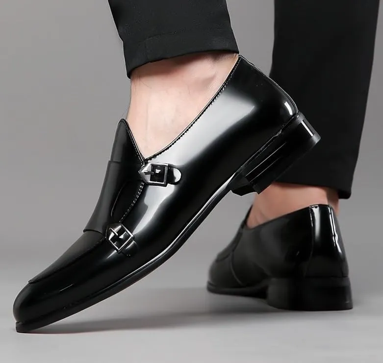 Men's Casual Retro Wedding Oxford Shoes - Slip On Pointed Toe Derbys for Formal Business & Special Occasions