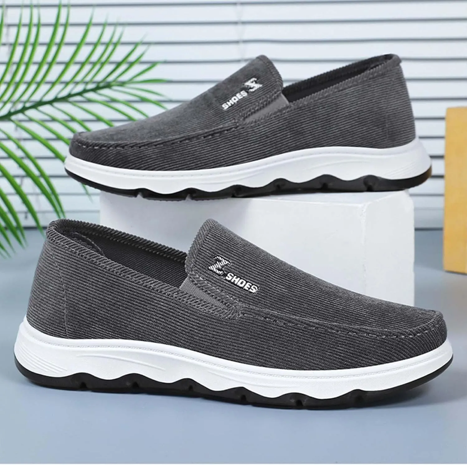 Men's Casual Slip on Walking Loafer Shoes -Mesh Tennis Work Sneakers Sports Gym Running Shoe Footwear