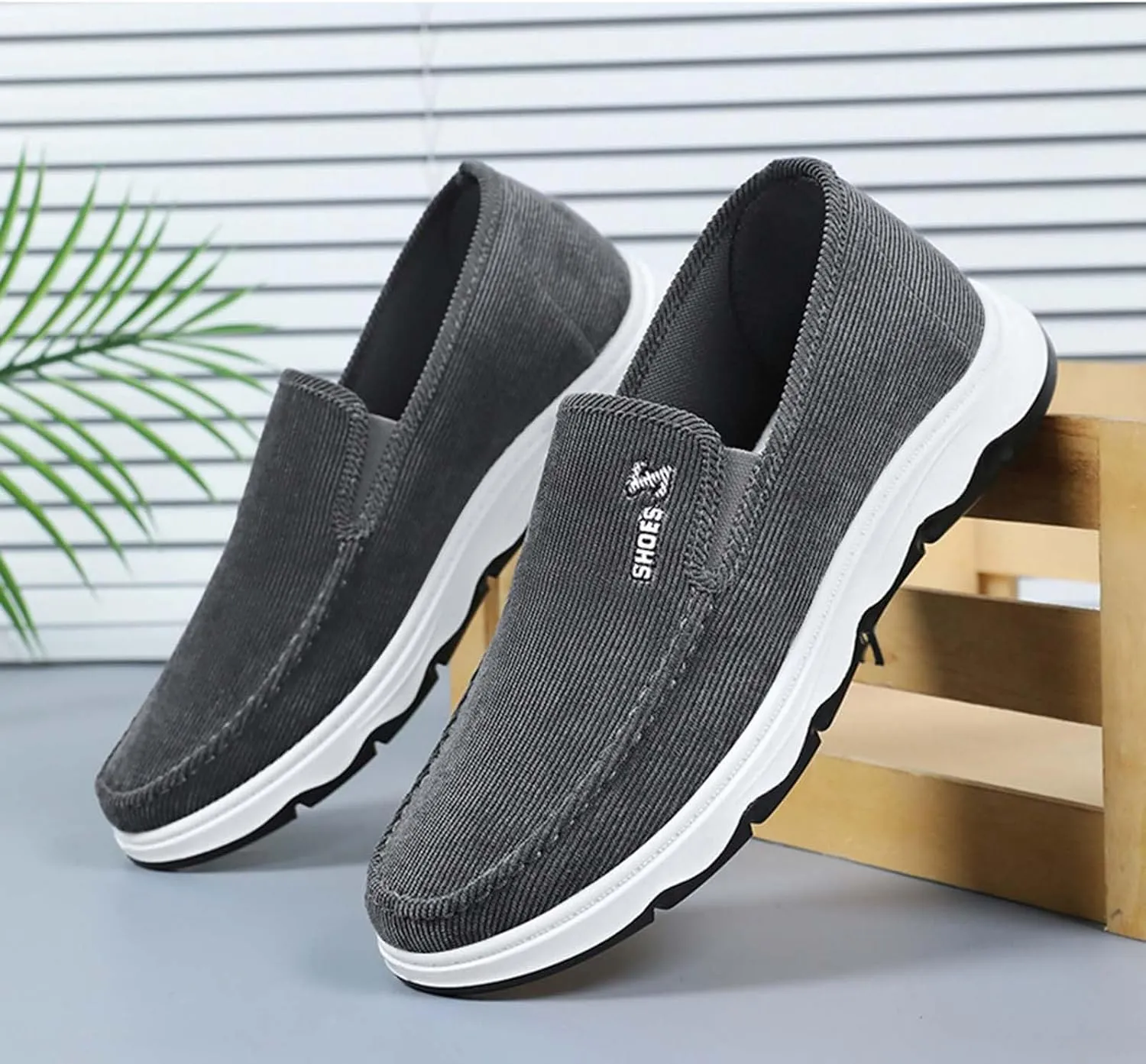 Men's Casual Slip on Walking Loafer Shoes -Mesh Tennis Work Sneakers Sports Gym Running Shoe Footwear